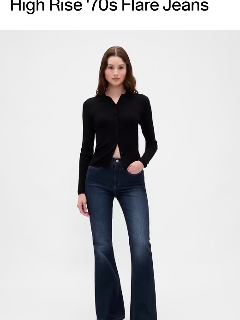 GAP High-Rise '70s Flare Jeans - Dark Blue
